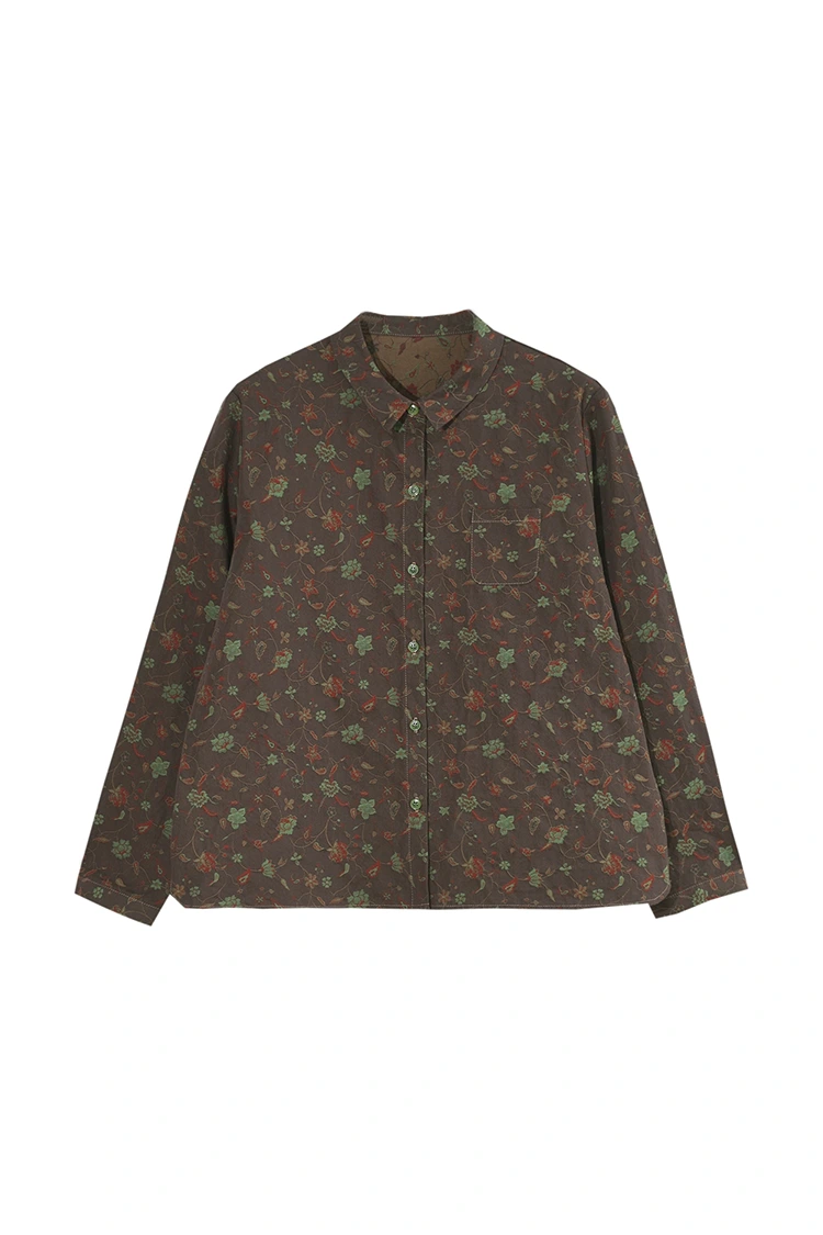 Женская повседневная блузка с цветочным принтом