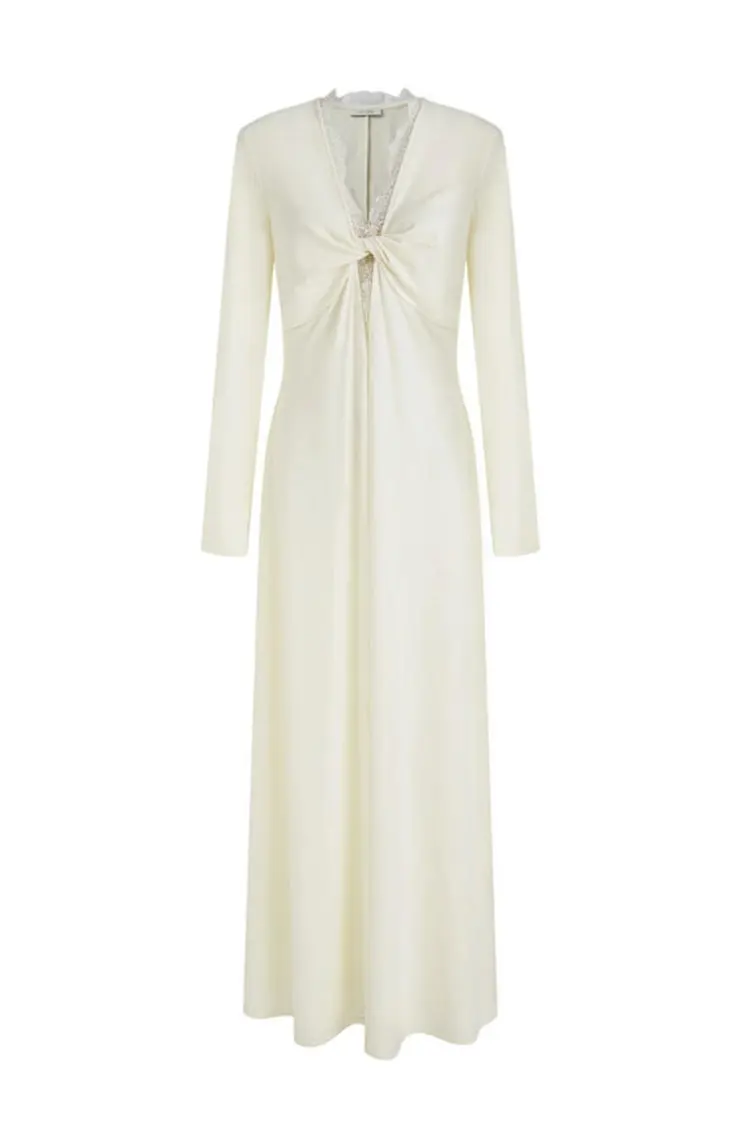 Женское кружевное платье макси с сращиванием